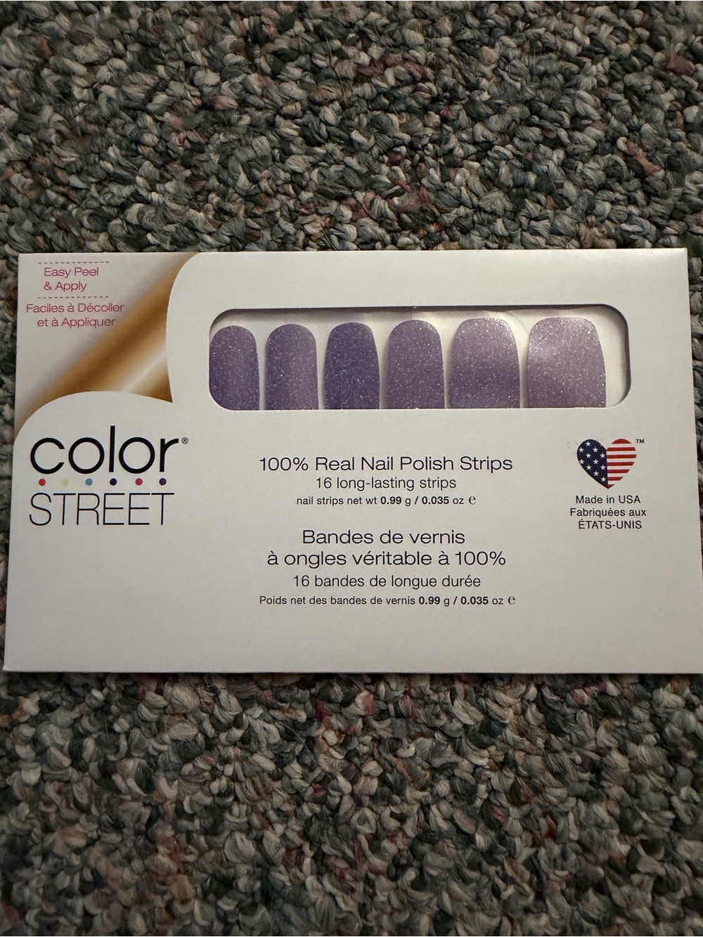 Color Street Sparkling “Glittery Days Ahead” Lavender Nail Strips